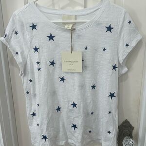 Cynthia Rowley White Tee with Navy Stars